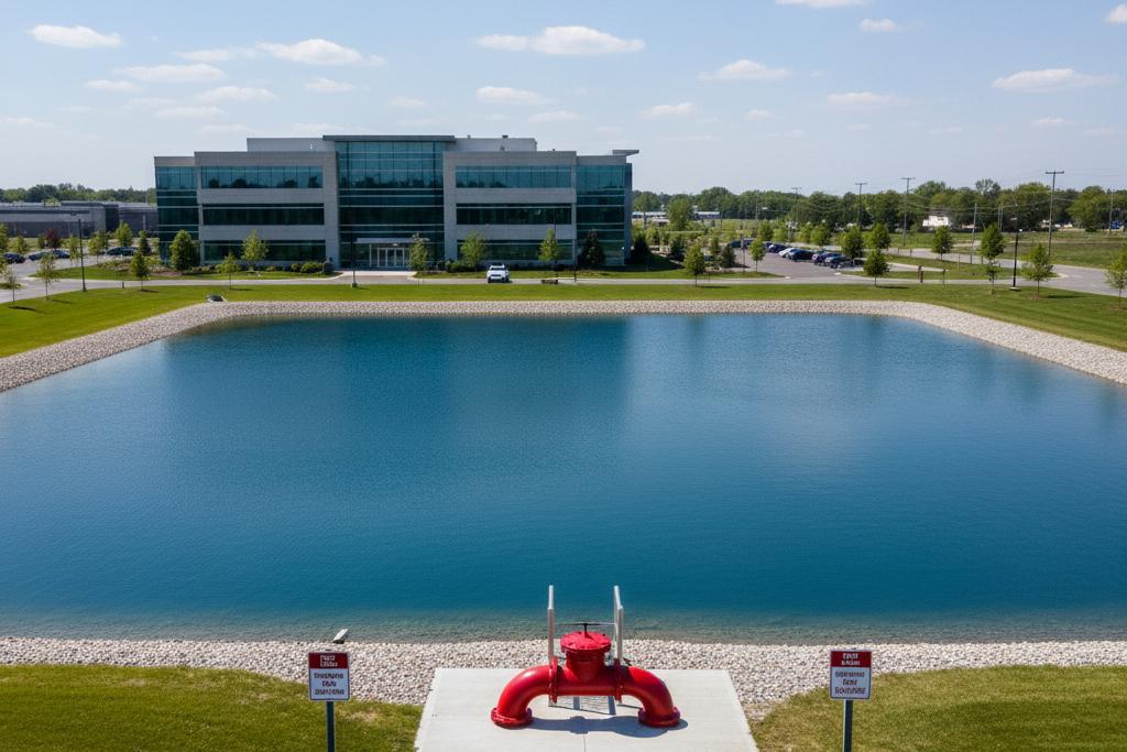 Fire suppression pond inspection and maintenance